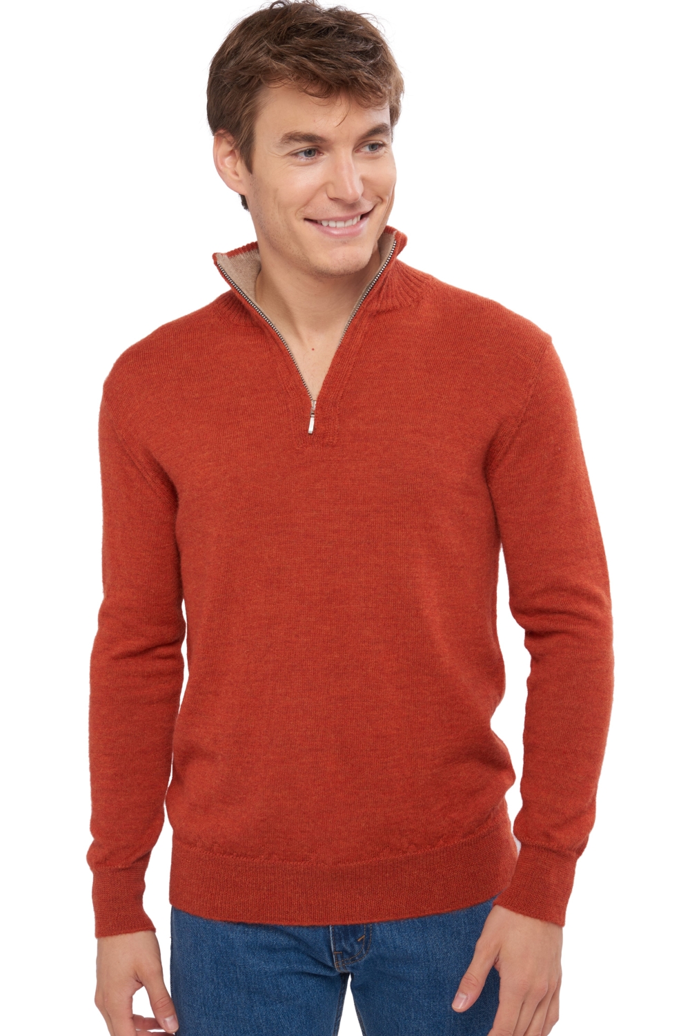 Baby Alpaca & Cashmere men vihari pumpkin natural brown 2xl